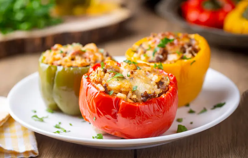 Poivrons farcis air fryer : plat complet en 30 min