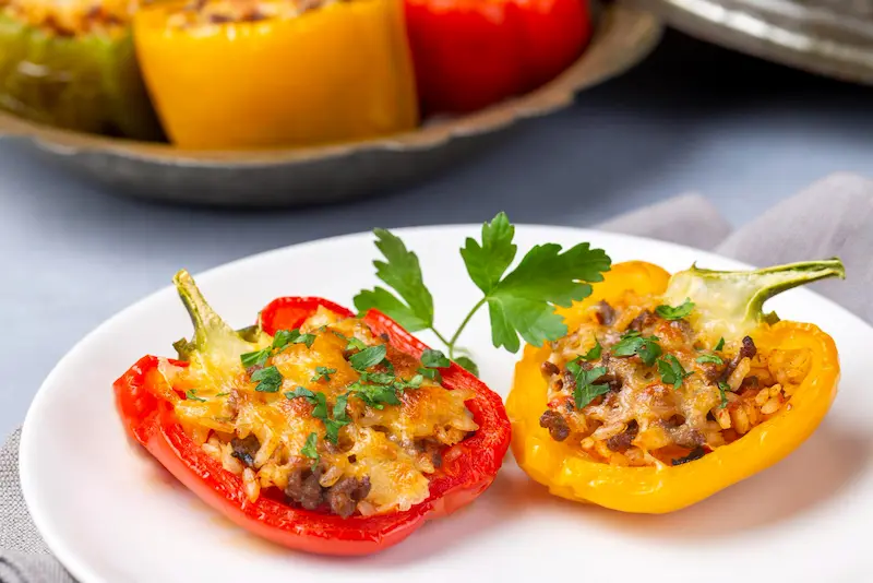 Poivrons farcis air fryer : plat complet en 30 min