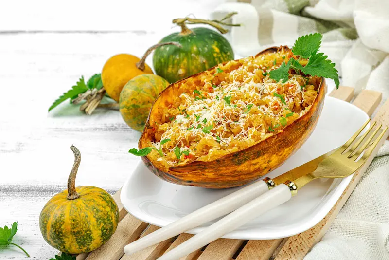 Courge spaghetti au air fryer : filaments parfaits en 30 min